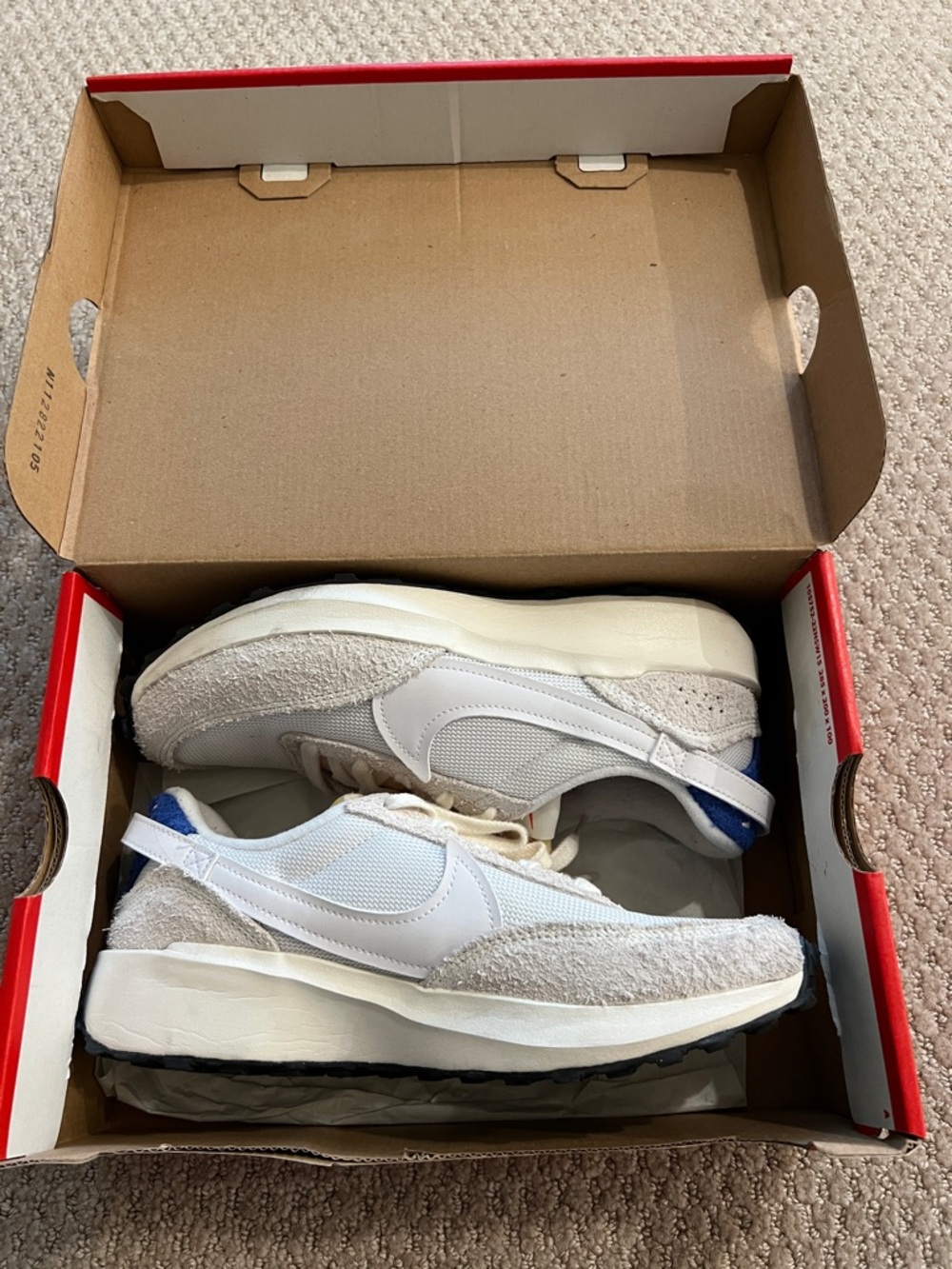 Nike Waffle Debut VNTG White and Blue Low-Top Women's Sneakers